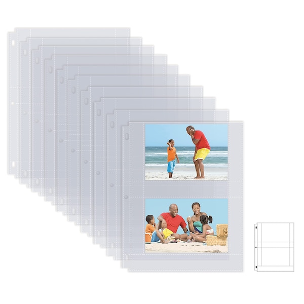 Better Office Products Photo Album Refill Sheets, For 4 x 6 Inch Photos, Heavyweight, Diamond Clear, 100PK 32411 - main